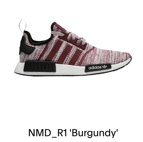 Adidas Boost Burgundy NMD R1 Running Shoes Sneakers - Picture 3 of 10